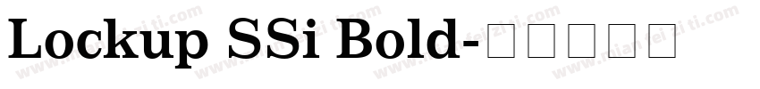 Lockup SSi Bold字体转换